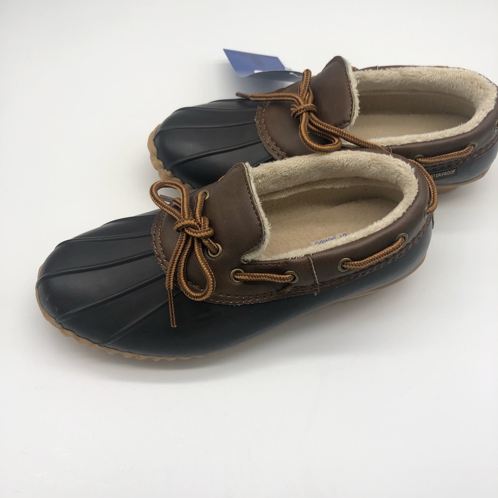 JBU Gwen Women’s Duck Size 6 Slip On New Loafer Brown Shoe Waterproof Faux Fur